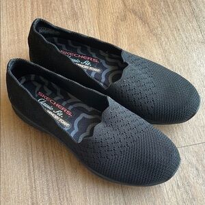 Skechers Black Slip-On Shoes